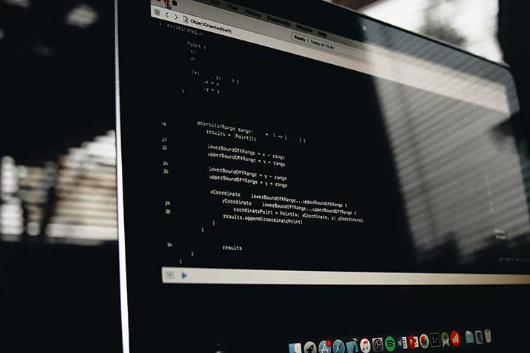 Code on screen